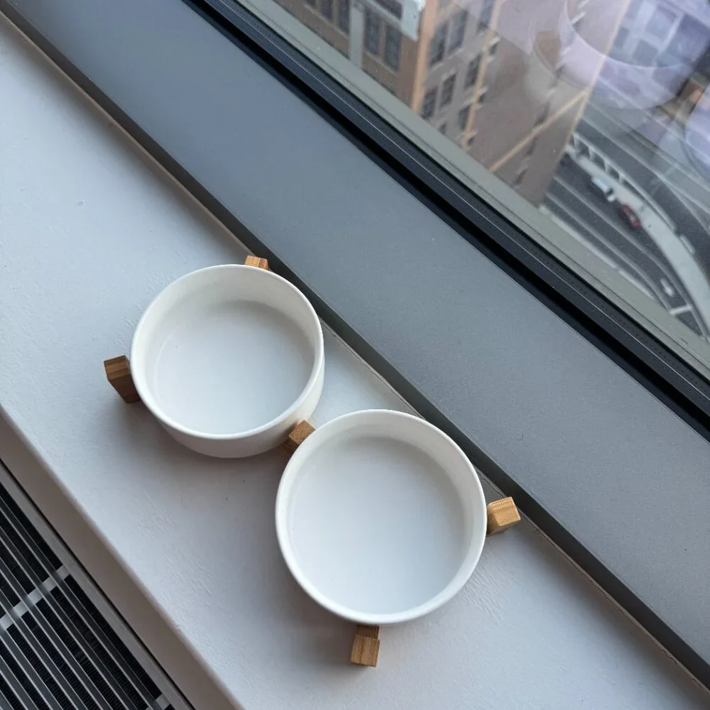 Ceramic Pet Bowl Set (Cat or Small Dogs) 1 3/4 Cups X 2, 5.1